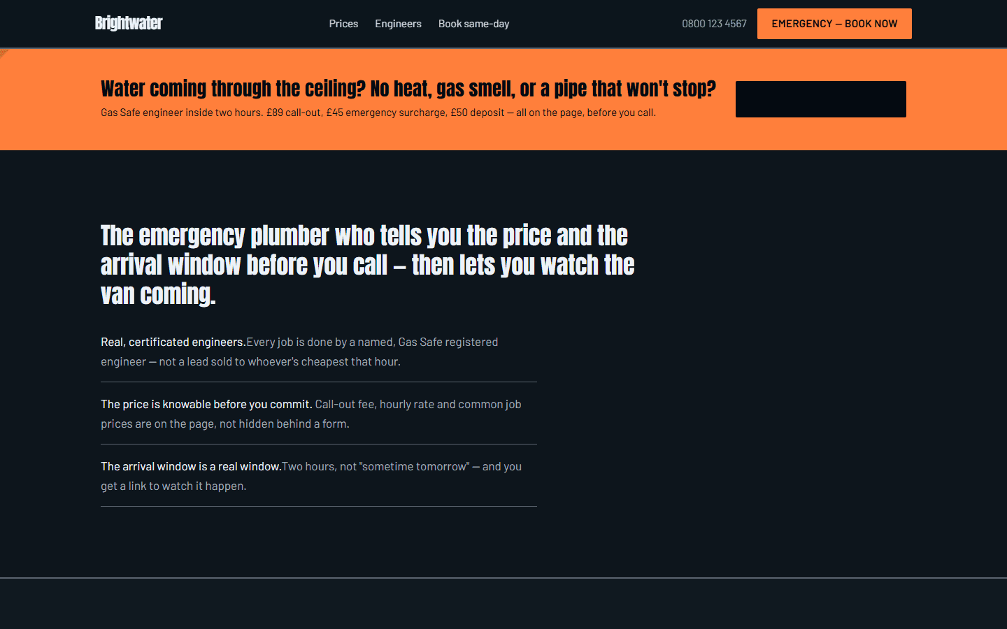 Homepage of Brightwater Plumbing & Heating